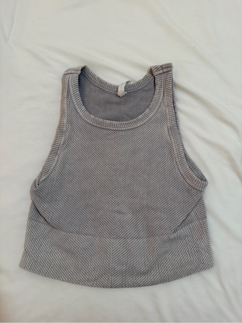 Ribbed Light Gray Tank Crop Top - Sleek Everyday Staple